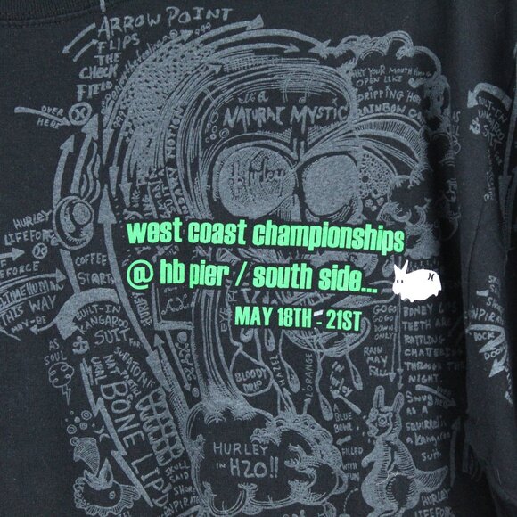 Hurley West Coast Surfing Championships HB PIER/SOUTH SIDE 5/18-21ST Black Sz L - Picture 2 of 6